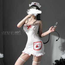 Load image into Gallery viewer, Erotic Lingerie Female Sense Halter Backless Gentle Cute Soft Cute Playful Nurse Uniform Temptation Set