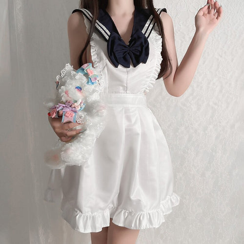 Erotic Lingerie Sexy Cute School Student Uniform Women Kawaii Backless Dress Sailor Collar Japan JK Costumes Role Play Set