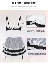 Load image into Gallery viewer, Erotica Babydoll Women Sexy Lingerie Suit Underwire Naked Chest Top Garter Skirt Female Adult Slutty Costume Stripper Clothes
