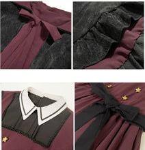 Load image into Gallery viewer, European American Retro JK Preppy Style Dress Women Sweet Cute Lolita Uniform Dress Fall Ruffled Puff Kawaii Dress Femme Autumn