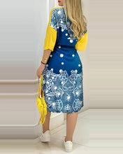 Load image into Gallery viewer, European and American women&#39;s short-sleeved loose dress printing casual fashion plus size street women&#39;s clothing