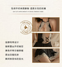 Load image into Gallery viewer, Exotic Apparel Dress Women Sexy Lingerie Set Erotica Hollow Out Satin Lace Nightdress Female Adult Porno Slutty Skirts Thong