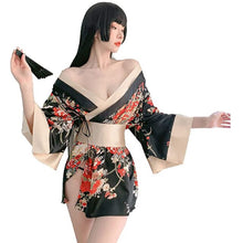 Load image into Gallery viewer, Exotic Apparel  Japanese Kimono Mini Dress Cosplay Costume for Women Kimono Robe Pajamas Underwear Set Sexy Clothes for Women
