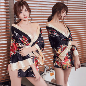 Exotic Apparel  Japanese Kimono Mini Dress Cosplay Costume for Women Kimono Robe Pajamas Underwear Set Sexy Clothes for Women