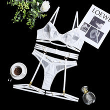 Load image into Gallery viewer, Exotic Mesh Bodysuit Women Gothic Backless Bandage Sexy Body Femme Halter Bandage Black Bodysuit Clubwear Underwear Lingerie