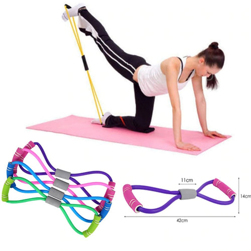 Expander for Breast Slimming Yoga rubber workout Fitness Resistance 8 Word Chest Expander Elastic Band for Home Sports Exercise