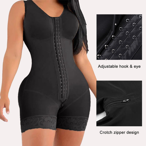 Fajas Colombian Women's Shapewear Slimming Skims Butt Lifter Full Body Shaper Bbl Tummy Control Bodysuit Crotch Ziper Design XS