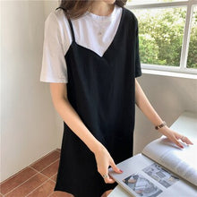 Load image into Gallery viewer, Fake Two-Piece Elegant Shirt Bodycon Casual Korean Dress For Women Summer Clothes Harajuku Korean Japan 2021 New Fashion Lady
