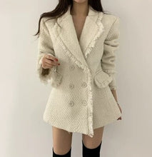 Load image into Gallery viewer, Fall Clothes For Women 2 Piece Outfits Fashion Set Female Chic Retro Double-breasted Furry Thicken Coat Tweed Coat Skirt OL Set