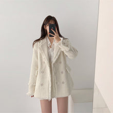 Load image into Gallery viewer, Fall Clothes For Women 2 Piece Outfits Fashion Set Female Chic Retro Double-breasted Furry Thicken Coat Tweed Coat Skirt OL Set