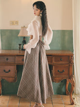Load image into Gallery viewer, Fall Clothes For Women Suit Elegant Temperament French Irregular Ruffled Top Chiffon Female+Bandage Thin Retro Woolen Skirt Lady