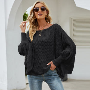 Fall Sweaters For Women 2021 Hot Sale Spring And Autumn New Fashion Sexy Slash Neck Loose Top Women Oversized Sweater Women