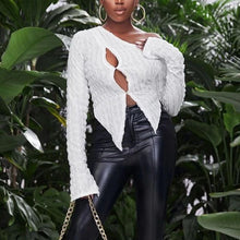 Load image into Gallery viewer, Fashion 2022 Summer Chic White Women&#39;s Clothing Basic  Bottoming Crop Top Rave Festival Sexy Long Sleeves Tops Streetwear
