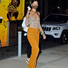 Load image into Gallery viewer, Fashion 2022 Summer Spring Corset Top Crop Sexy T-Shirt Long Sleeves Print For Women&#39;s Clothing Tshirt Streetwear T Shirt