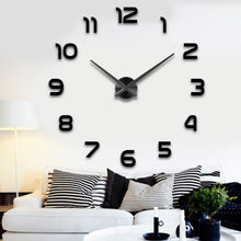 Load image into Gallery viewer, Fashion 3D big size wall clock mirror sticker DIY brief living room decor meetting room wall clock