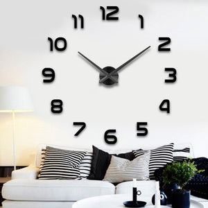 Fashion 3D big size wall clock mirror sticker DIY brief living room decor meetting room wall clock