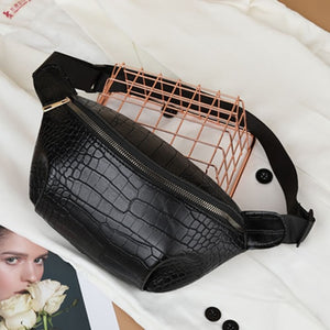 Fashion Chain Fanny Pack Banana Waist Bag New Brand Belt Bag Women Waist Pack PU Leather Chest bag Belly Bag