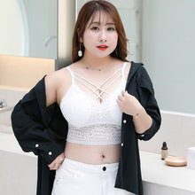 Load image into Gallery viewer, Fashion Crop Top T Shirt Halter Top Sexy Bandage Design Women Bar Tops Womens Lace Tank White Big Size Femme Camis Casual