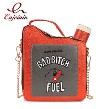 Load image into Gallery viewer, Fashion Fun Embroidery Letters Gasoline Bottle Crossbody Bag for Women Purses and Handbags Shoulder Chain Bag Girl&#39;s Purses