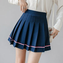 Load image into Gallery viewer, Fashion Japan Style Summer Women Skirts 2021 Cute Striped Empire Wiast Pleated Skirt Sweet Grils Mini Skirts Women