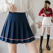 Load image into Gallery viewer, Fashion Japan Style Summer Women Skirts 2021 Cute Striped Empire Wiast Pleated Skirt Sweet Grils Mini Skirts Women