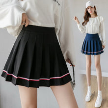 Load image into Gallery viewer, Fashion Japan Style Summer Women Skirts 2021 Cute Striped Empire Wiast Pleated Skirt Sweet Grils Mini Skirts Women