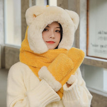 Load image into Gallery viewer, Fashion Ladies Cold-proof Gloves Scarf One-piece Hat Winter Cycling Windproof Bib Cover Ear Protection Face Plush Keep Warm Hat