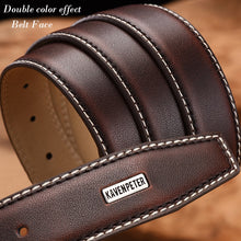 Load image into Gallery viewer, Fashion Men Belts Genuine Leather Luxury Designer Brown Vintage Waist Belt For Jeans Cinturon Cowboy Hombre Dropshipping