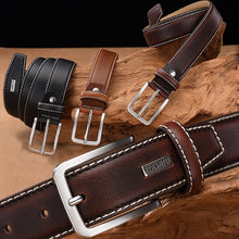 Load image into Gallery viewer, Fashion Men Belts Genuine Leather Luxury Designer Brown Vintage Waist Belt For Jeans Cinturon Cowboy Hombre Dropshipping