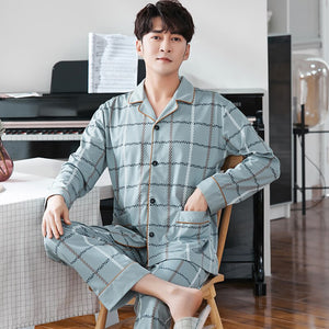 Fashion New Soft Man and Woman Plaid Printing Long Sleeve Long Pants Sleepwear Fashion Style Casual Style Pajamas Set Pj Set