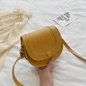 Fashion New Women Crossbody Shoulder Bag Retro Saddle PU Leather Small Purse Ladies Pure Color Bags