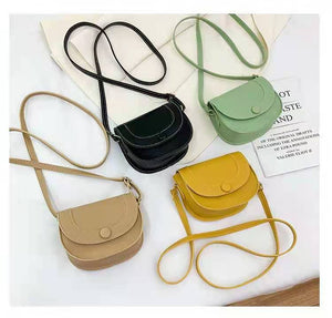 Fashion New Women Crossbody Shoulder Bag Retro Saddle PU Leather Small Purse Ladies Pure Color Bags