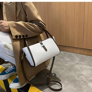 Fashion Plaid Handbags Korean Style Trendy One Shoulder Hit Color Crossbody Textured Shoulder Bag