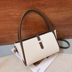 Fashion Plaid Handbags Korean Style Trendy One Shoulder Hit Color Crossbody Textured Shoulder Bag