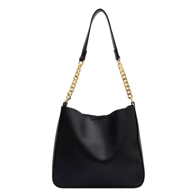Fashion Shoulder Bags Ladies Casual Bucket Bags Luxury Designer Women's Bags Solid Color Retro Shoulder Bags Chain Bags