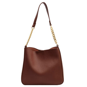 Fashion Shoulder Bags Ladies Casual Bucket Bags Luxury Designer Women&#39;s Bags Solid Color Retro Shoulder Bags Chain Bags