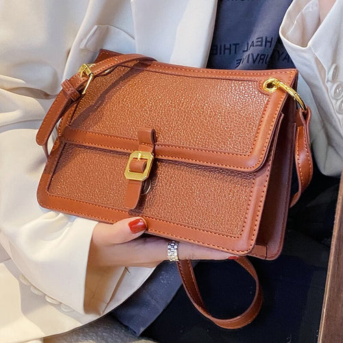 Fashion Small PU Leather Crossbody Bag for Women 2022 Luxury Brand Designer One Shoulder Handbag and Purses In Trend