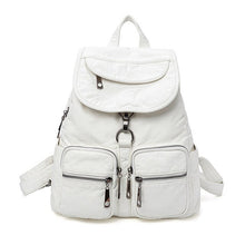 Load image into Gallery viewer, Fashion Soft Pu Leather Backpacks for Women Waterproof White Travel Backpack Bag for Women Back Pack for Girl