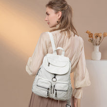 Load image into Gallery viewer, Fashion Soft Pu Leather Backpacks for Women Waterproof White Travel Backpack Bag for Women Back Pack for Girl
