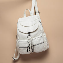 Load image into Gallery viewer, Fashion Soft Pu Leather Backpacks for Women Waterproof White Travel Backpack Bag for Women Back Pack for Girl