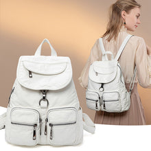Load image into Gallery viewer, Fashion Soft Pu Leather Backpacks for Women Waterproof White Travel Backpack Bag for Women Back Pack for Girl