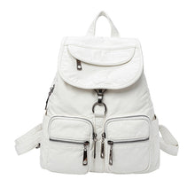Load image into Gallery viewer, Fashion Soft Pu Leather Backpacks for Women Waterproof White Travel Backpack Bag for Women Back Pack for Girl