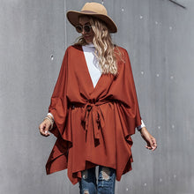 Load image into Gallery viewer, Fashion Spring Autumn 2021 New Women Lace Up Pleated Irregular Deep V-neck Blazer New Lapel Long Sleeve Loose Fit Jacket