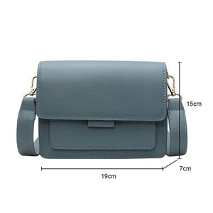 Fashion Woman Shoulder Bag PU Leather Youth Ladies Small Square Bag light Wild Simple Female Daily Messenger Bag Waterproof Blue