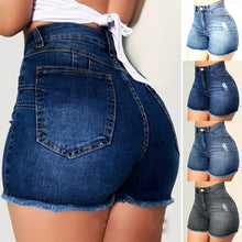 Load image into Gallery viewer, Fashion Women High Waist Scratched Shorts Jeans Girls Ladies Denim Shorts Hot Sexy Casual Push Up Skinny Short Pants Trousers