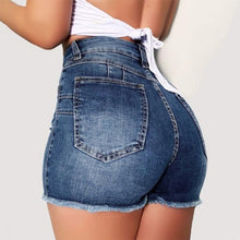 Load image into Gallery viewer, Fashion Women High Waist Scratched Shorts Jeans Girls Ladies Denim Shorts Hot Sexy Casual Push Up Skinny Short Pants Trousers
