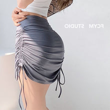 Load image into Gallery viewer, Fashion Women Skirts 2021 Solid Color Shirring High Waist Sexy Skirt for Ladies Mini Club Skirt Women