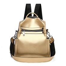 Load image into Gallery viewer, Fashion Women Soft Leather Small Backpack Designers Brand Multifunction Solid School Bags for Teenage Girls Mochila Feminina Sac