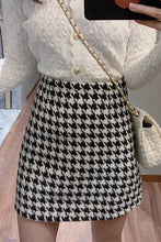 Load image into Gallery viewer, Fashion Women's skirt Woolen Plaid High Waist Slim Buttocks Short Mini Woman skirts Black Beige 1080