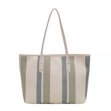 Load image into Gallery viewer, Fashion ladies Korean plaid bag ins casual simple striped canvas shoulder bag